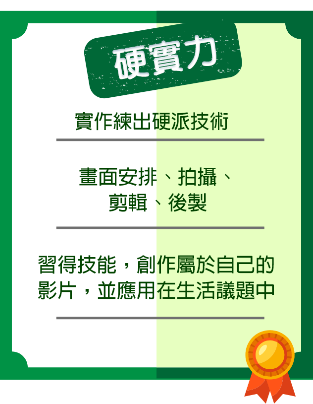 千碩創新教育網紅營培養孩子的硬實力如：腳本撰寫、拍攝、剪輯、後製等，讓孩子在實際創作中學習。